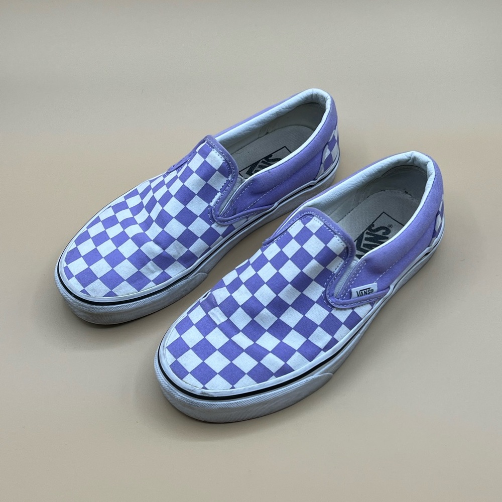 Classic Slip-On Checkerboard Shoe - Lilac